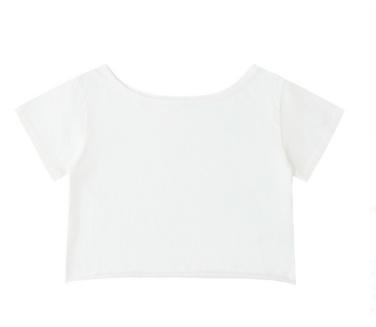 May Every Evil Eye Go Blind – White Off-Shoulder Cotton Tee