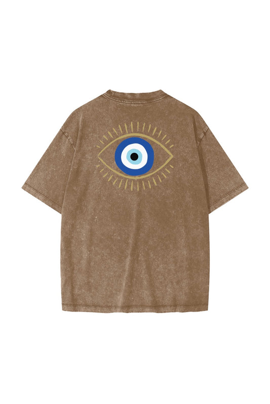 Protect Your Energy – Washed Chocolate Unisex Oversized Cotton Tee